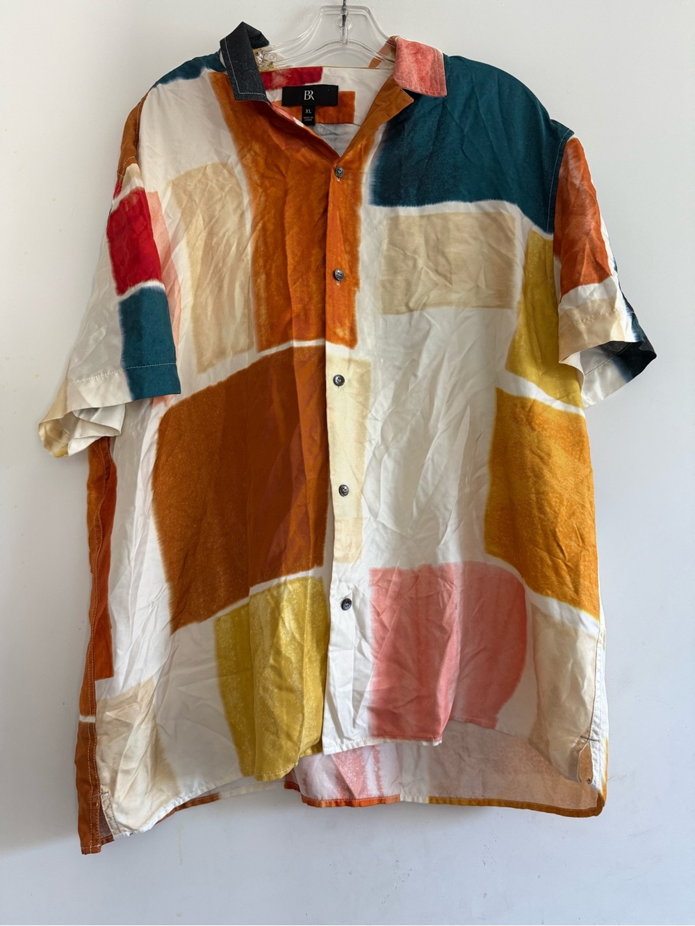 Banana Republic Lyam Silk Geometric Print Abstract Resort Wear Size XL